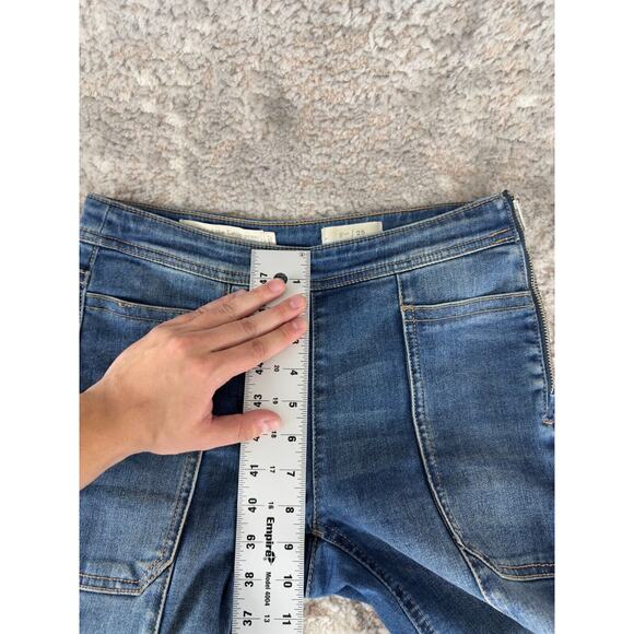 Anthropologie Pilcro Letterpress Sz 25 High-Rise Jeans Cropped Bootcut Side Zip - Picture 9 of 13